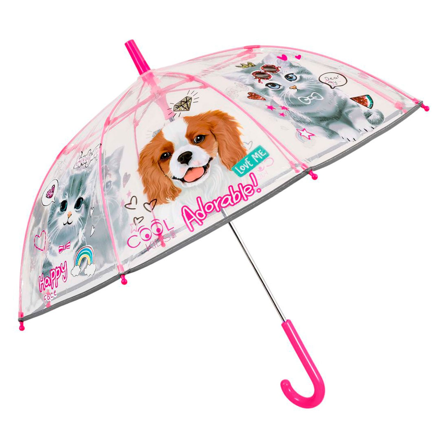 PARAGUAS INFANTIL MANUAL TRANSPARENTE DOG Ø74CM