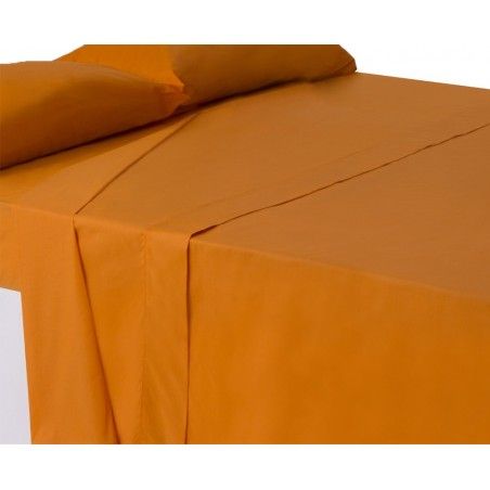 Sábana encimera naranja cama 150 cm