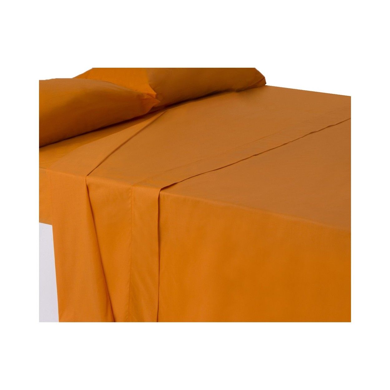 Sábana encimera naranja cama 150 cm