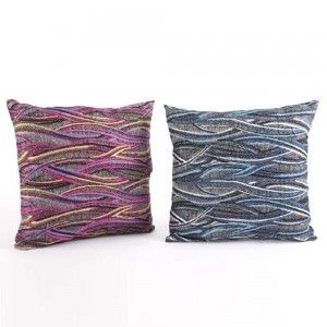 Coussin carré de bande (45x45) deux couleurs